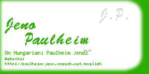 jeno paulheim business card